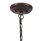 NLK02869 Umbrian 1 Light Down Lighter Pendant With 30cm Tiffany Shade Red/Chrome/Crystal/Aged Antique Brass
