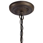 NLK02919 Umbrian 2 Light Up Lighter Pendant With 30cm Tiffany Shade Red/Chrome/Crystal/Aged Antique Brass
