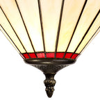 NLK02919 Umbrian 2 Light Up Lighter Pendant With 30cm Tiffany Shade Red/Chrome/Crystal/Aged Antique Brass