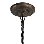 NLK02929 Umbrian 3 Light Up Lighter Pendant With 30cm Tiffany Shade Red/Chrome/Crystal/Aged Antique Brass