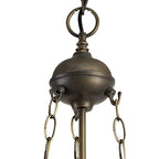 NLK02929 Umbrian 3 Light Up Lighter Pendant With 30cm Tiffany Shade Red/Chrome/Crystal/Aged Antique Brass