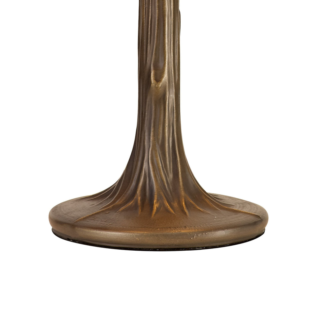 NLK02939 Umbrian 2 Light Tree Like Table Lamp With 40cm Tiffany Shade Red/Chrome/Crystal/Aged Antique Brass