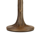 NLK02939 Umbrian 2 Light Tree Like Table Lamp With 40cm Tiffany Shade Red/Chrome/Crystal/Aged Antique Brass