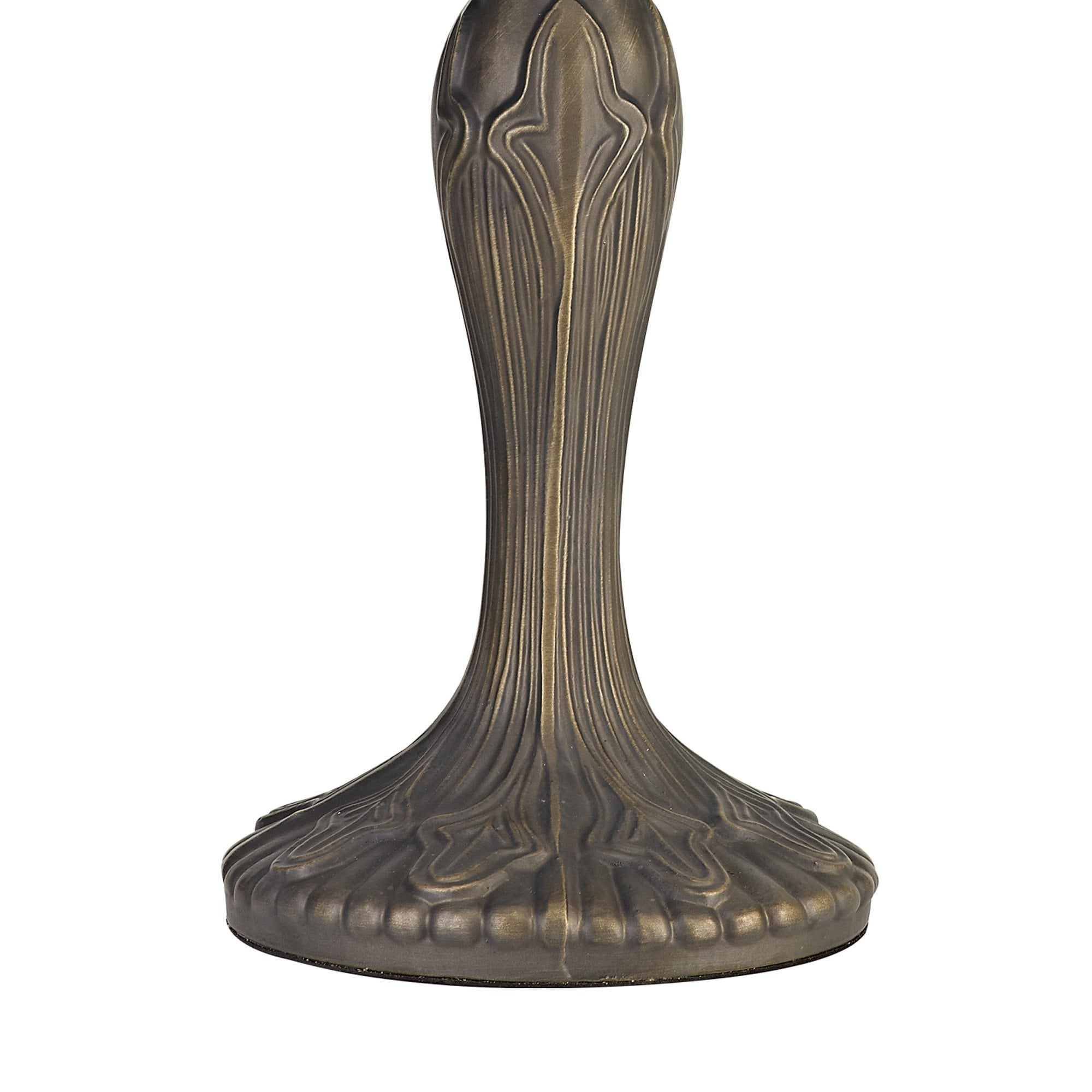 NLK02949 Umbrian 2 Light Curved Table Lamp With 40cm Tiffany Shade Red/Chrome/Crystal/Aged Antique Brass