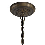 NLK03009 Umbrian 3 Light Up Lighter Pendant With 40cm Tiffany Shade Red/Chrome/Crystal/Aged Antique Brass