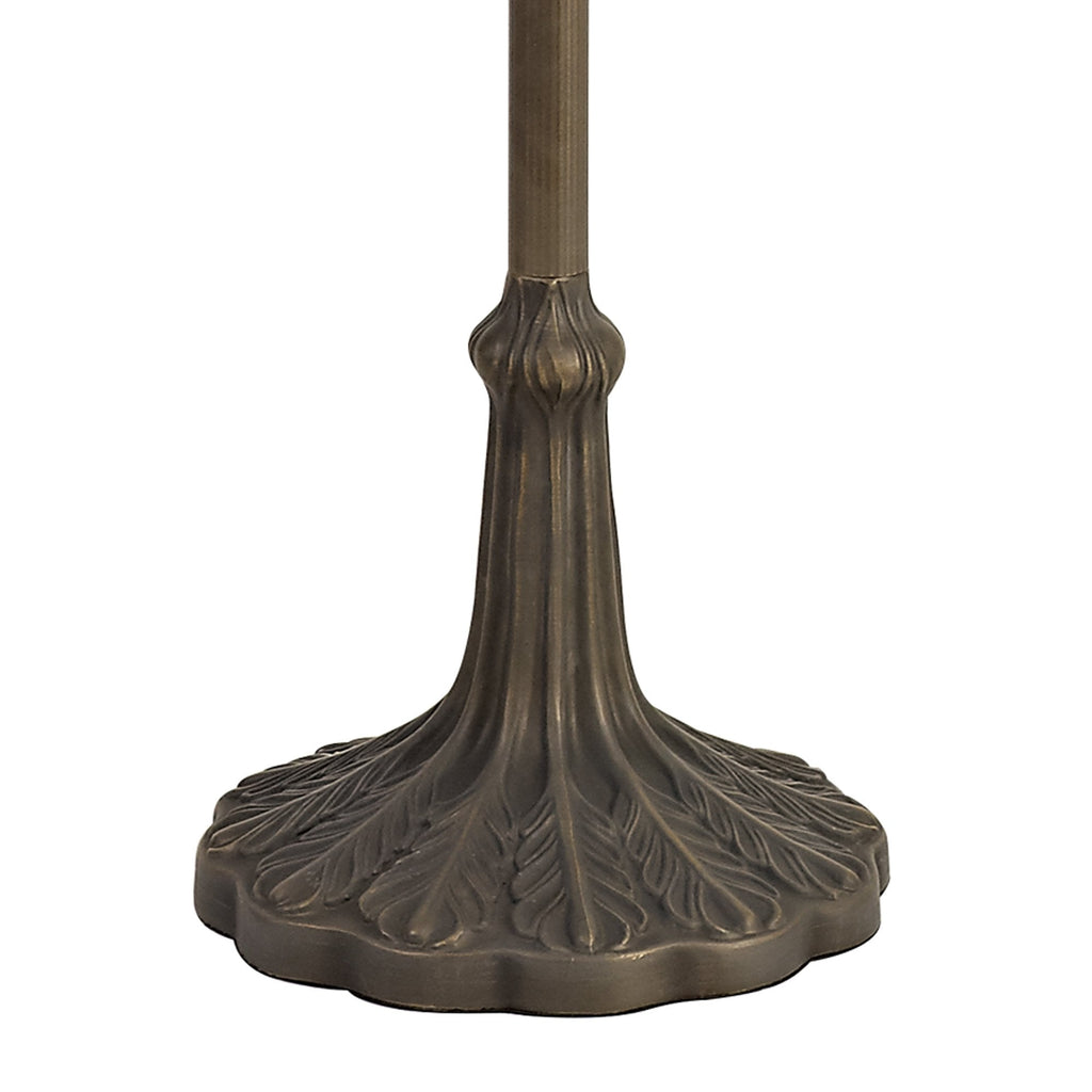 NLK03029 Umbrian 2 Light Leaf Design Floor Lamp With 40cm Tiffany Shade Red/Chrome/Crystal/Aged Antique Brass