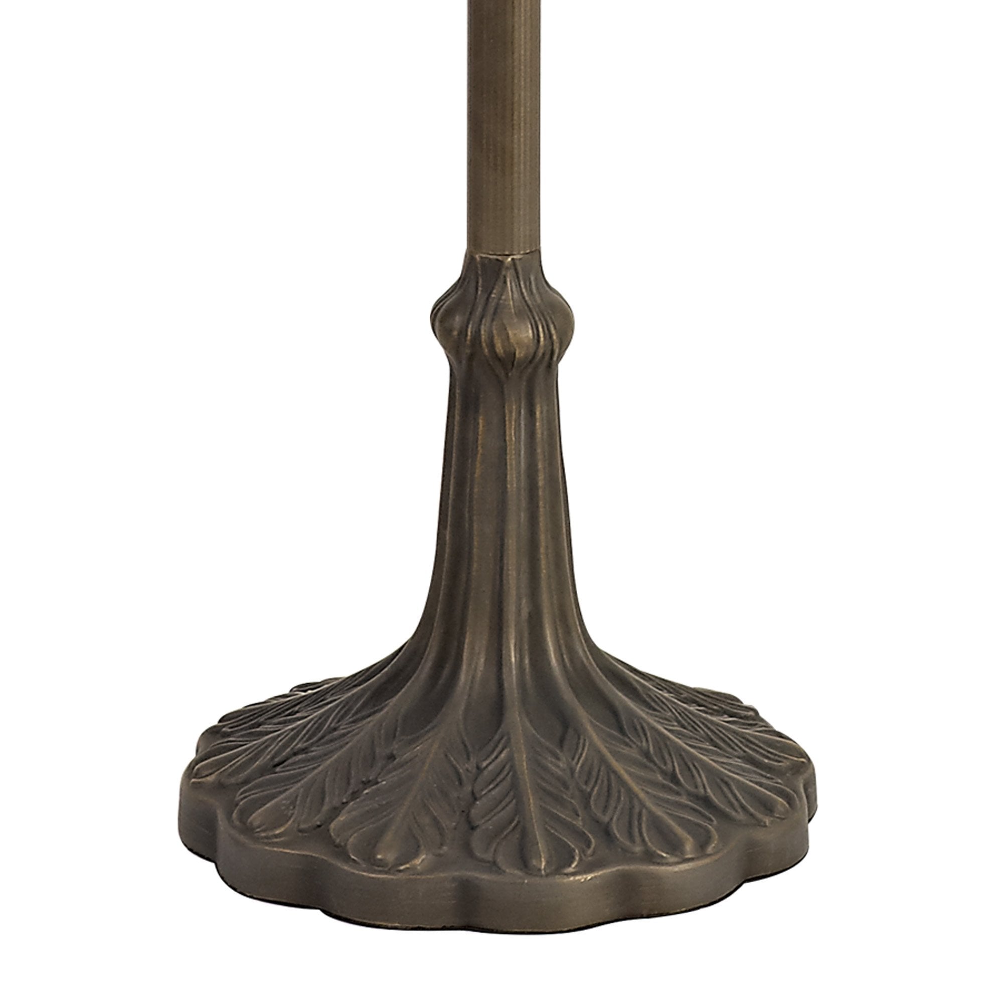 NLK03029 Umbrian 2 Light Leaf Design Floor Lamp With 40cm Tiffany Shade Red/Chrome/Crystal/Aged Antique Brass