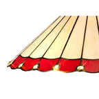 NLK03029 Umbrian 2 Light Leaf Design Floor Lamp With 40cm Tiffany Shade Red/Chrome/Crystal/Aged Antique Brass