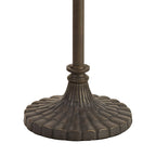 NLK03039 Umbrian 2 Light Stepped Design Floor Lamp With 40cm Tiffany Shade Red/Chrome/Crystal/Aged Antique Brass