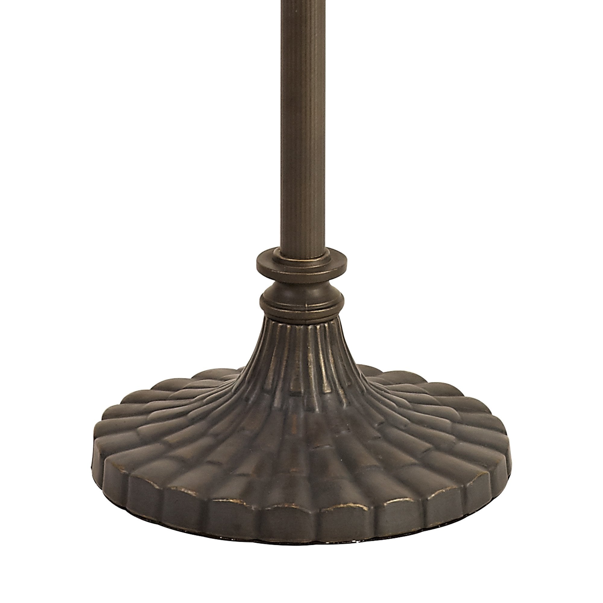 NLK03039 Umbrian 2 Light Stepped Design Floor Lamp With 40cm Tiffany Shade Red/Chrome/Crystal/Aged Antique Brass