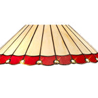 NLK03039 Umbrian 2 Light Stepped Design Floor Lamp With 40cm Tiffany Shade Red/Chrome/Crystal/Aged Antique Brass