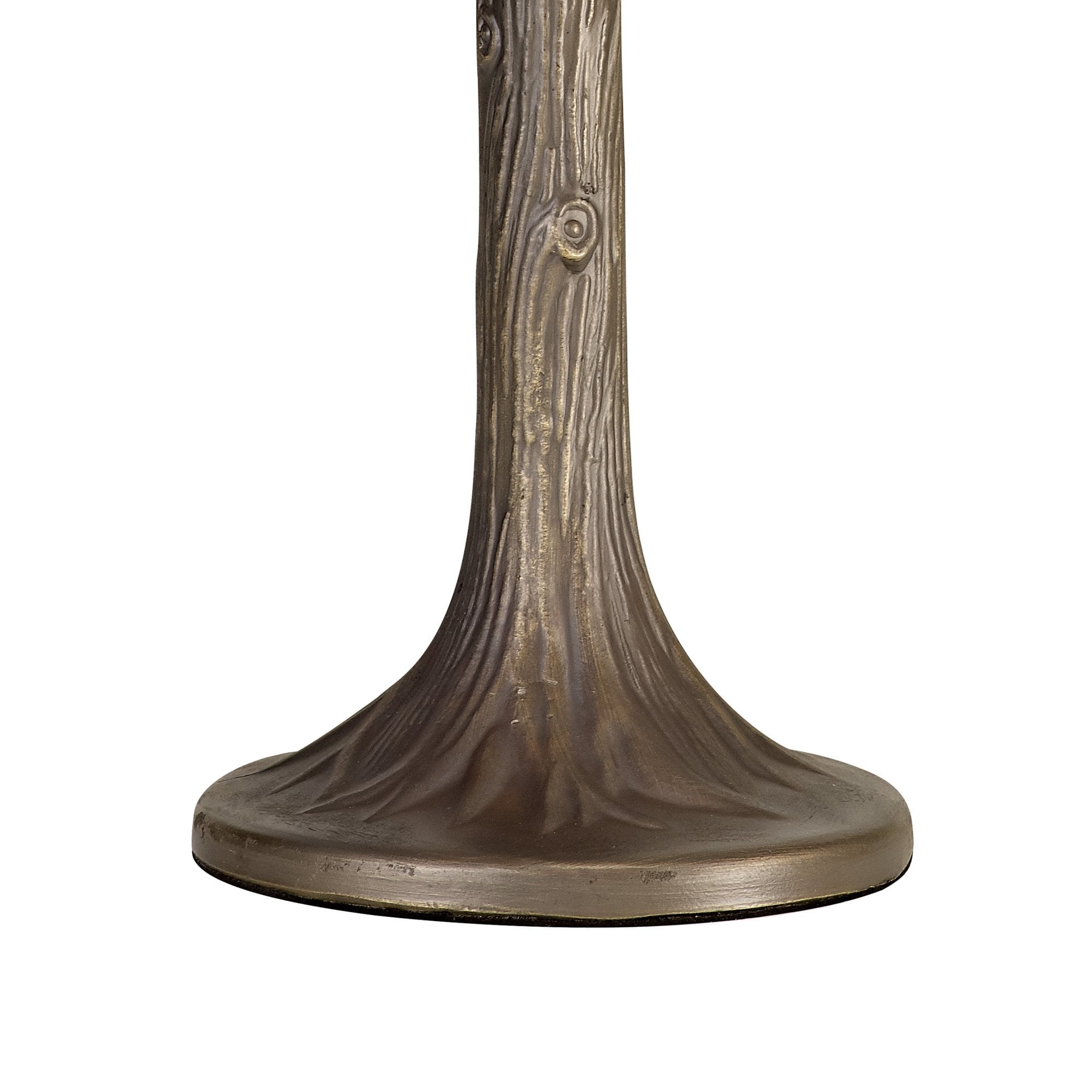 NLK03059 Umbrian 1 Light Tree Like Table Lamp With 30cm Tiffany Shade Blue/Chrome/Crystal/Aged Antique Brass