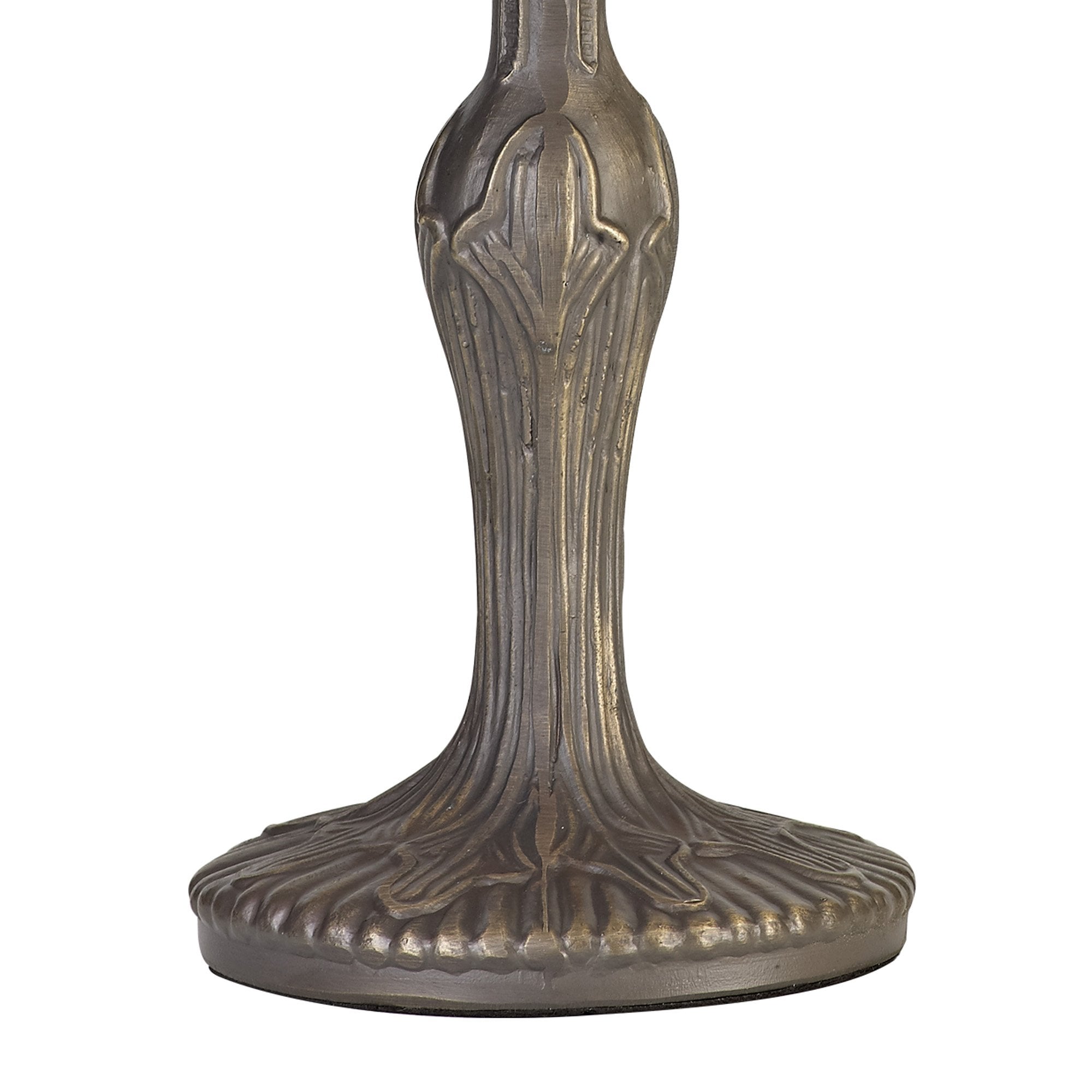 NLK03069 Umbrian 1 Light Curved Table Lamp With 30cm Tiffany Shade Blue/Chrome/Crystal/Aged Antique Brass