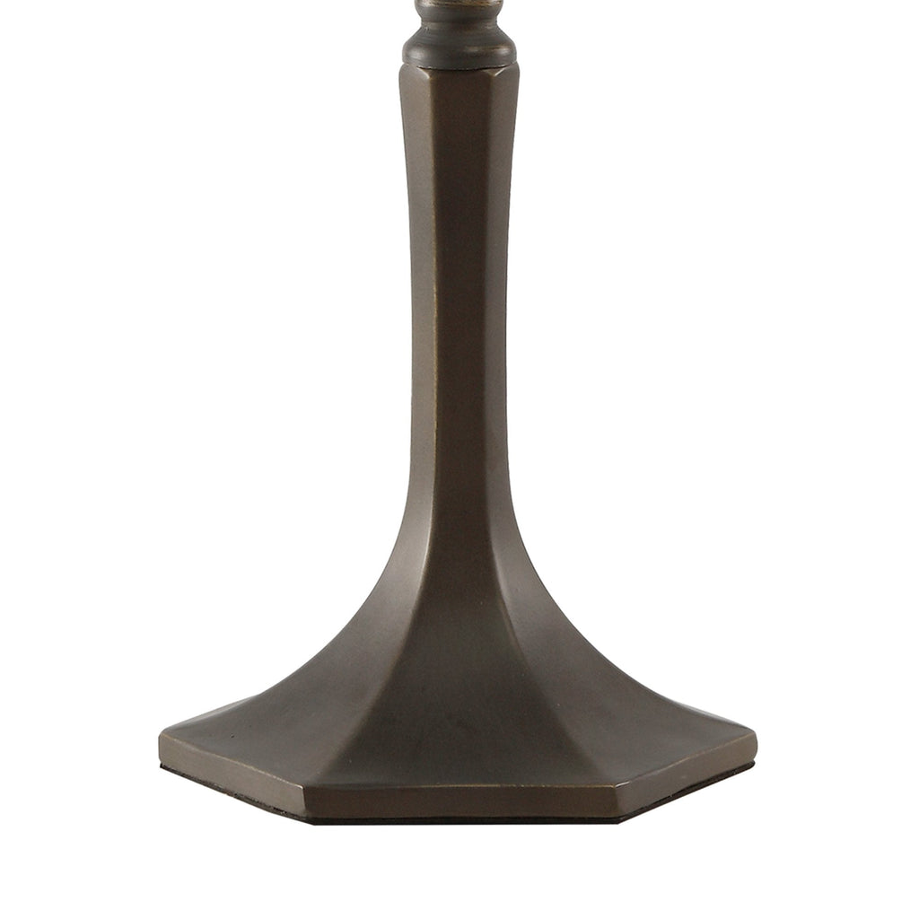 NLK03079 Umbrian 1 Light Octagonal Table Lamp With 30cm Tiffany Shade Blue/Chrome/Crystal/Aged Antique Brass