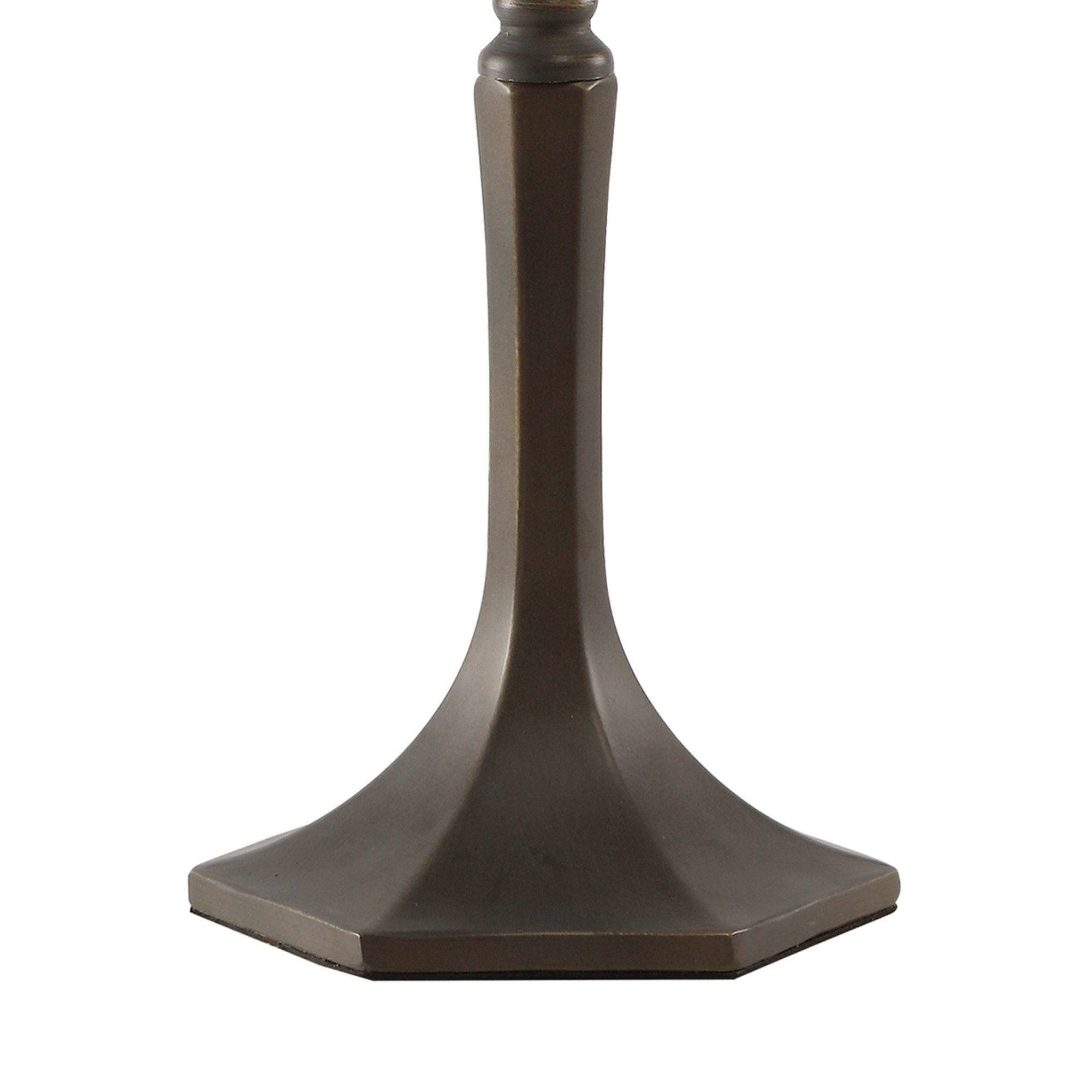 NLK03079 Umbrian 1 Light Octagonal Table Lamp With 30cm Tiffany Shade Blue/Chrome/Crystal/Aged Antique Brass