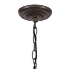 NLK03089 Umbrian 1 Light Down Lighter Pendant With 30cm Tiffany Shade Blue/Chrome/Crystal/Aged Antique Brass