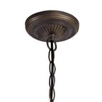 NLK03139 Umbrian 2 Light Up Lighter Pendant With 30cm Tiffany Shade Blue/Chrome/Crystal/Aged Antique Brass