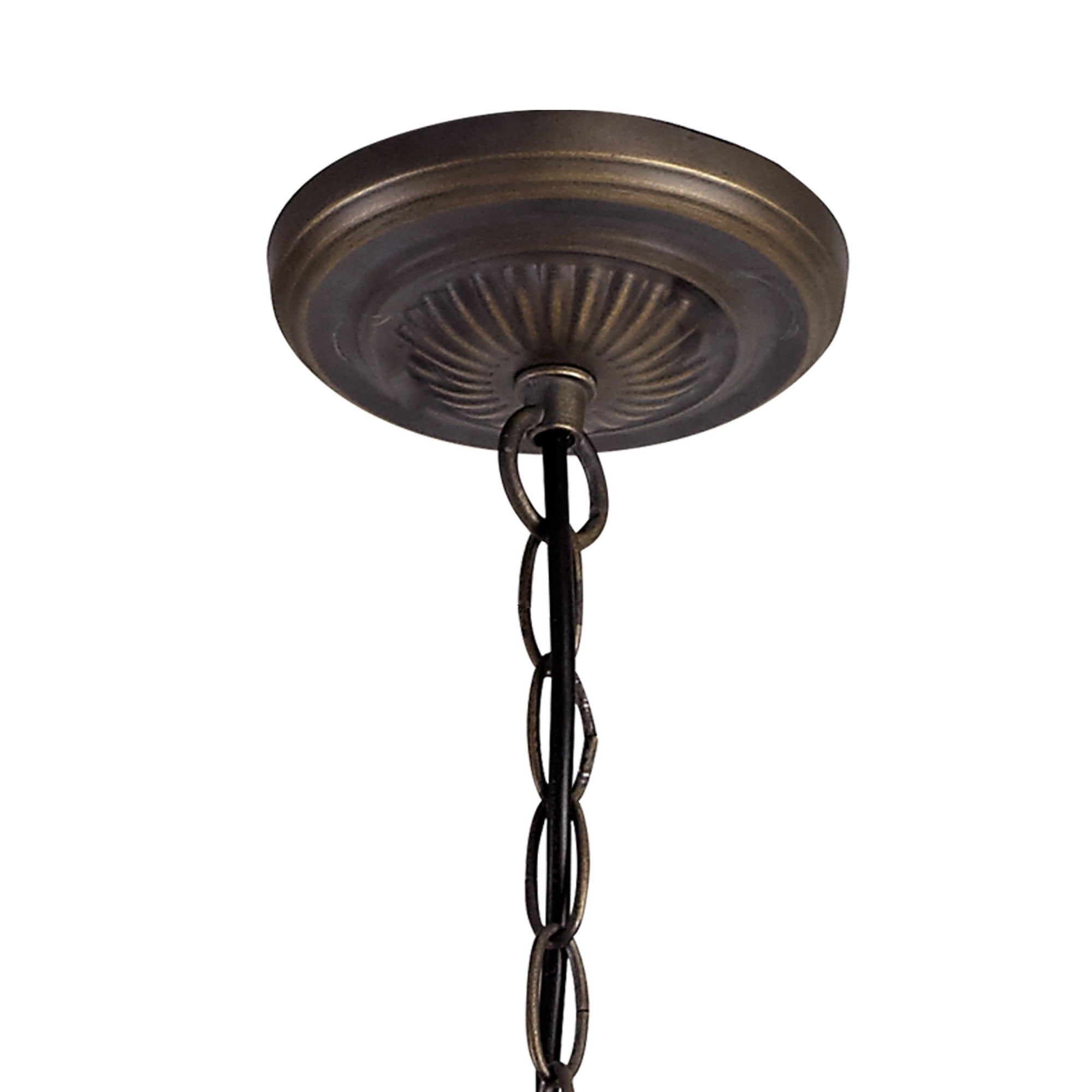 NLK03139 Umbrian 2 Light Up Lighter Pendant With 30cm Tiffany Shade Blue/Chrome/Crystal/Aged Antique Brass