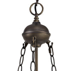NLK03139 Umbrian 2 Light Up Lighter Pendant With 30cm Tiffany Shade Blue/Chrome/Crystal/Aged Antique Brass