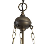 NLK03149 Umbrian 3 Light Up Lighter Pendant With 30cm Tiffany Shade Blue/Chrome/Crystal/Aged Antique Brass