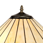 NLK03159 Umbrian 2 Light Tree Like Table Lamp With 40cm Tiffany Shade Blue/Chrome/Crystal/Aged Antique Brass