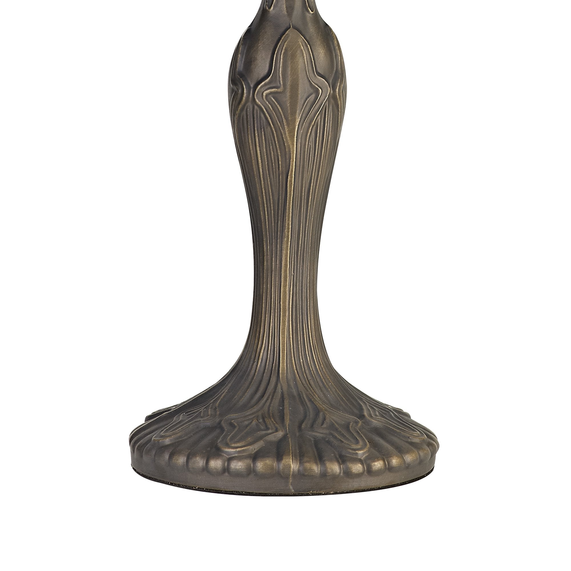 NLK03169 Umbrian 2 Light Curved Table Lamp With 40cm Tiffany Shade Blue/Chrome/Crystal/Aged Antique Brass