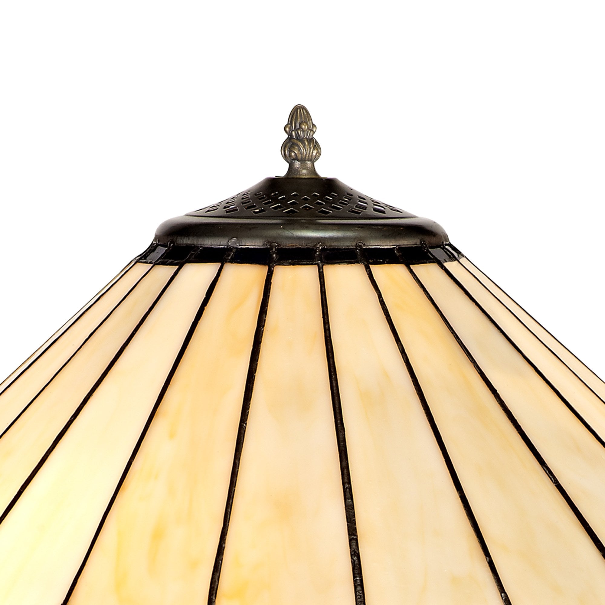 NLK03169 Umbrian 2 Light Curved Table Lamp With 40cm Tiffany Shade Blue/Chrome/Crystal/Aged Antique Brass