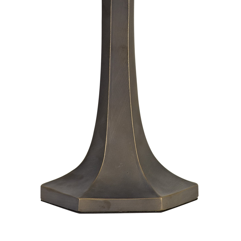 NLK03179 Umbrian 2 Light Octagonal Table Lamp With 40cm Tiffany Shade Blue/Chrome/Crystal/Aged Antique Brass
