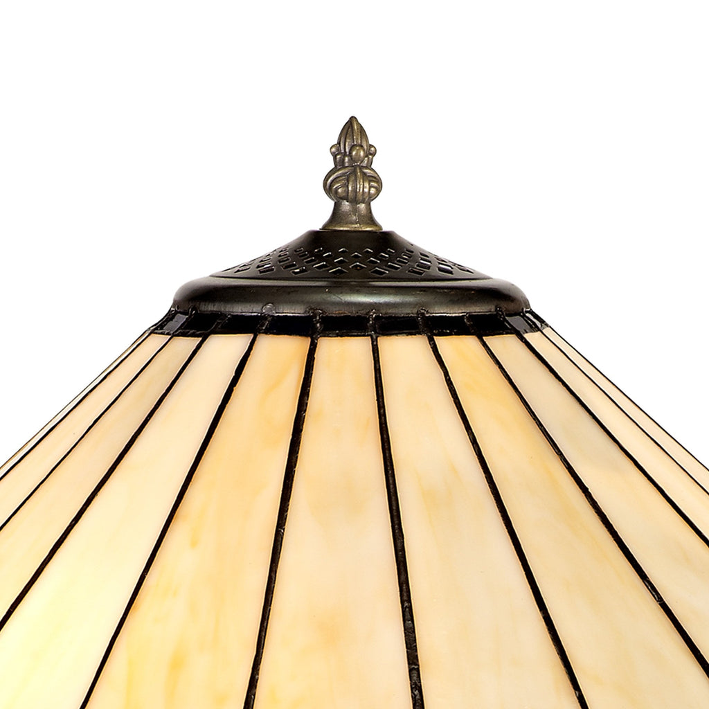 NLK03179 Umbrian 2 Light Octagonal Table Lamp With 40cm Tiffany Shade Blue/Chrome/Crystal/Aged Antique Brass