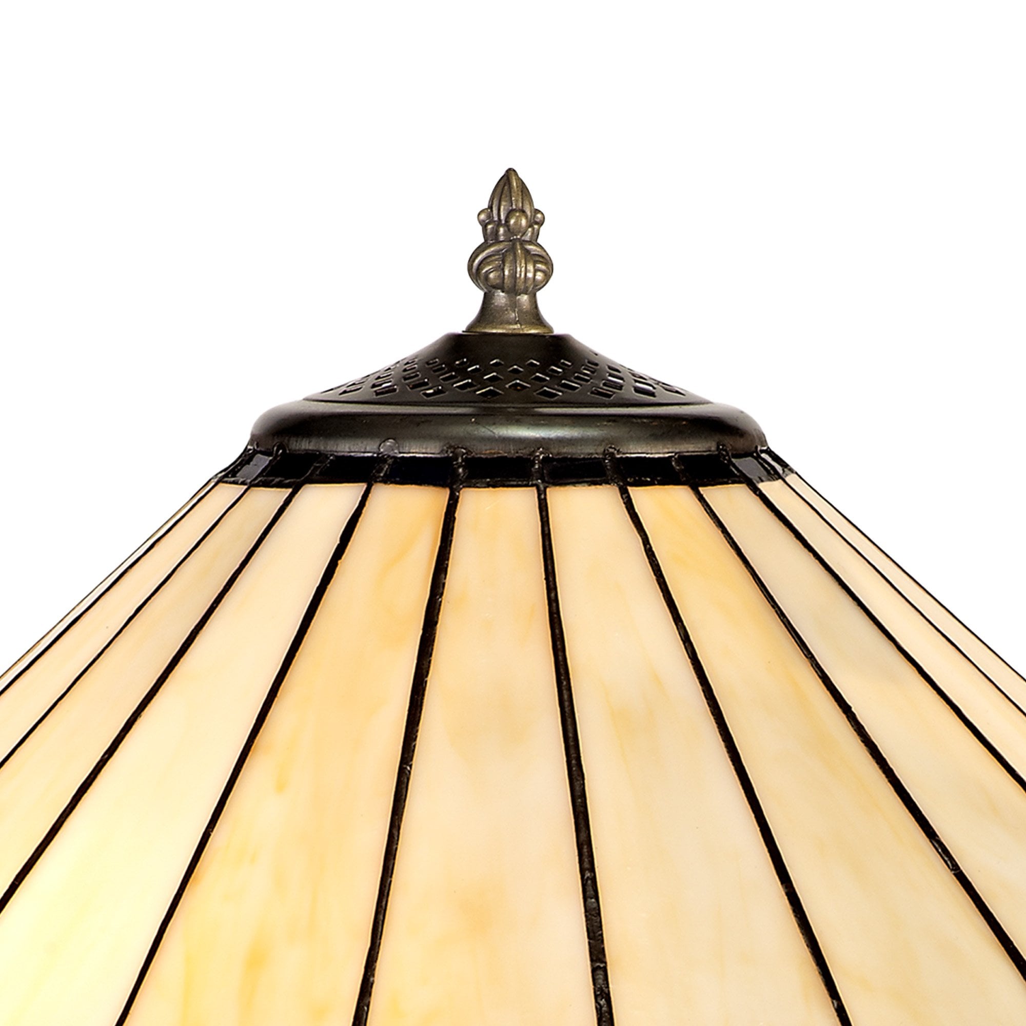 NLK03179 Umbrian 2 Light Octagonal Table Lamp With 40cm Tiffany Shade Blue/Chrome/Crystal/Aged Antique Brass