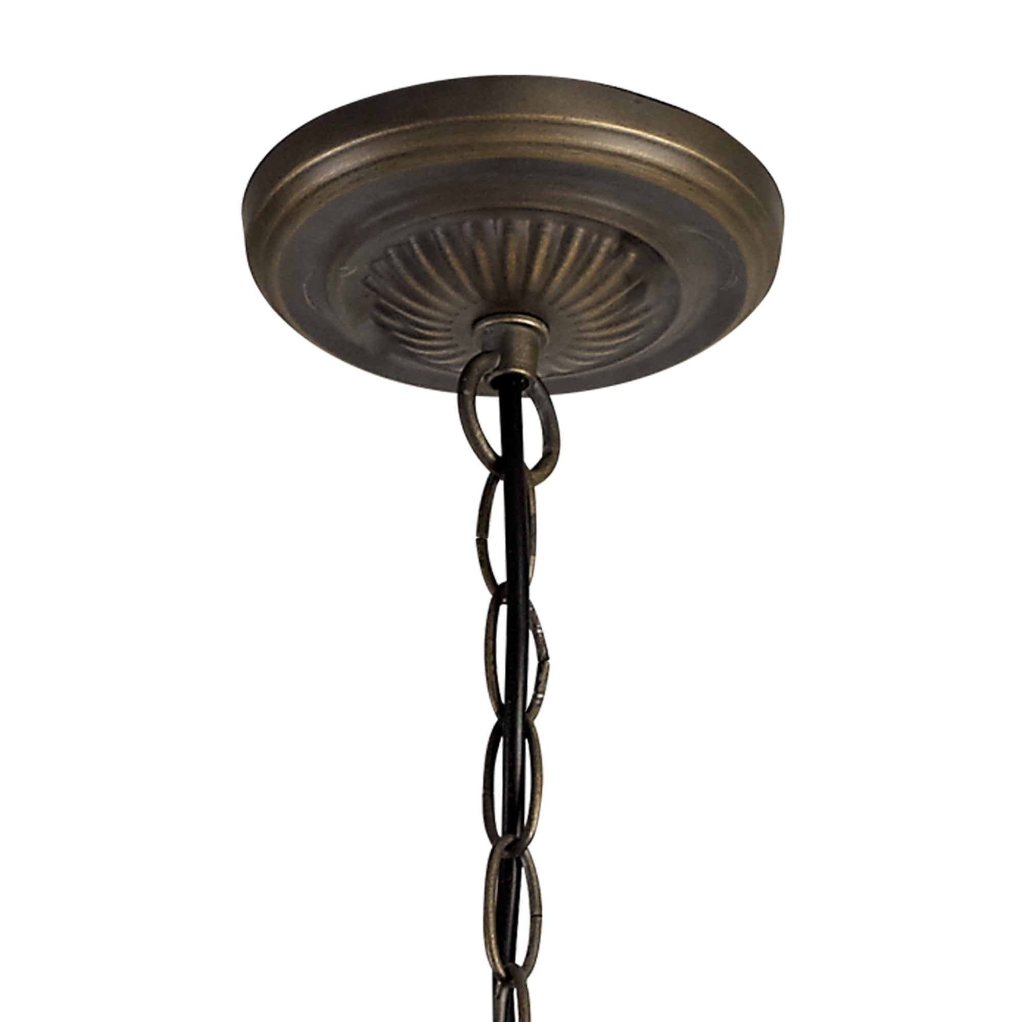 NLK03229 Umbrian 3 Light Up Lighter Pendant With 40cm Tiffany Shade Blue/Chrome/Crystal/Aged Antique Brass
