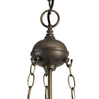 NLK03229 Umbrian 3 Light Up Lighter Pendant With 40cm Tiffany Shade Blue/Chrome/Crystal/Aged Antique Brass