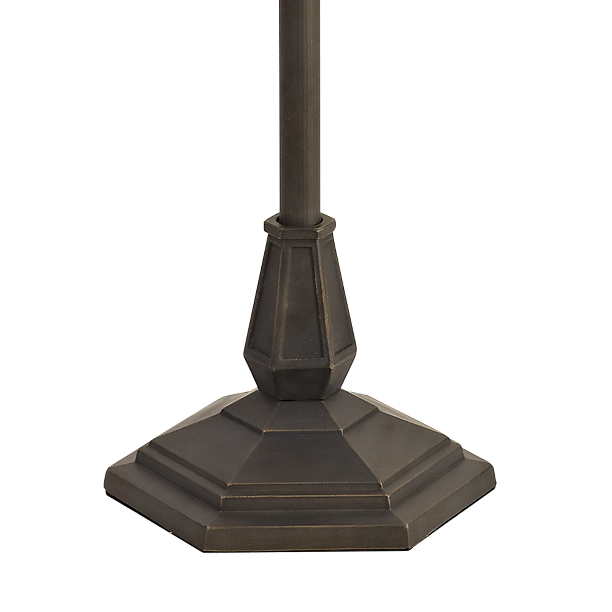 NLK03239 Umbrian 2 Light Octagonal Floor Lamp With 40cm Tiffany Shade Blue/Chrome/Crystal/Aged Antique Brass