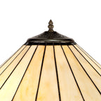NLK03239 Umbrian 2 Light Octagonal Floor Lamp With 40cm Tiffany Shade Blue/Chrome/Crystal/Aged Antique Brass