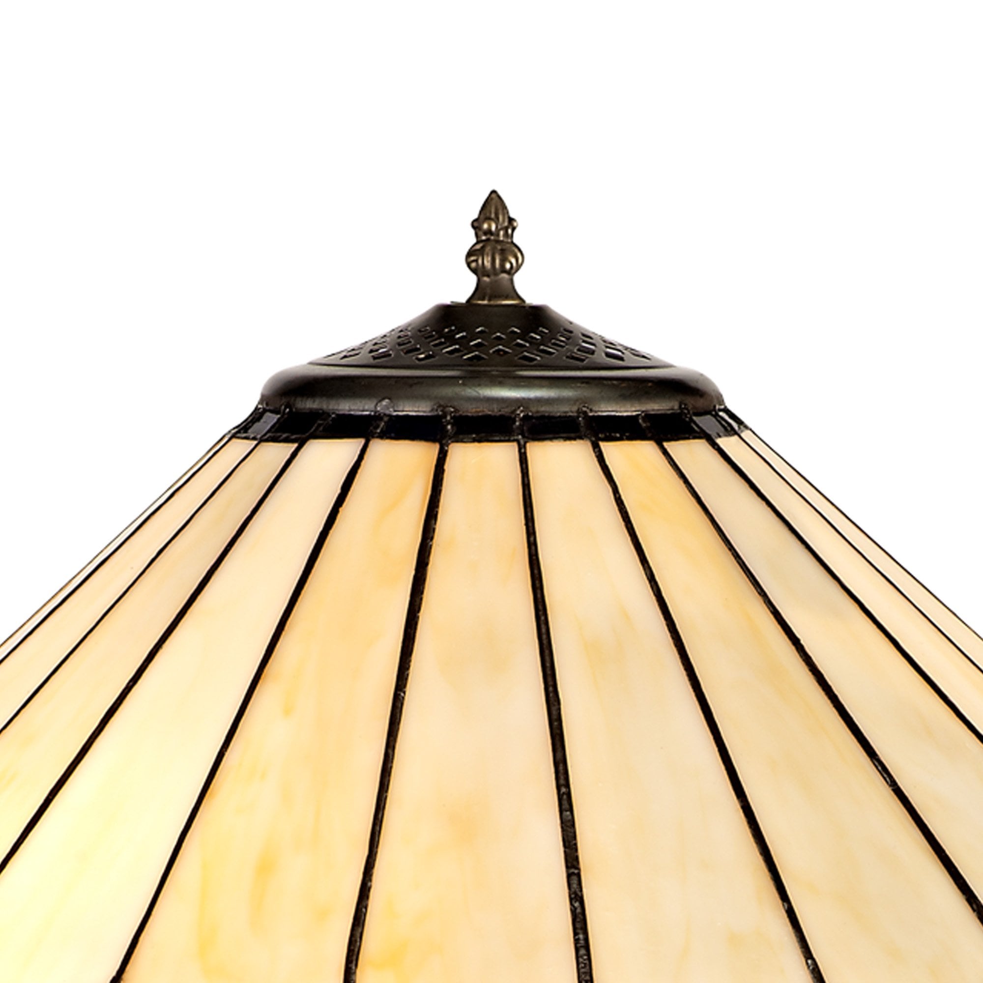NLK03239 Umbrian 2 Light Octagonal Floor Lamp With 40cm Tiffany Shade Blue/Chrome/Crystal/Aged Antique Brass
