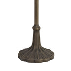 NLK03249 Umbrian 2 Light Leaf Design Floor Lamp With 40cm Tiffany Shade Blue/Chrome/Crystal/Aged Antique Brass