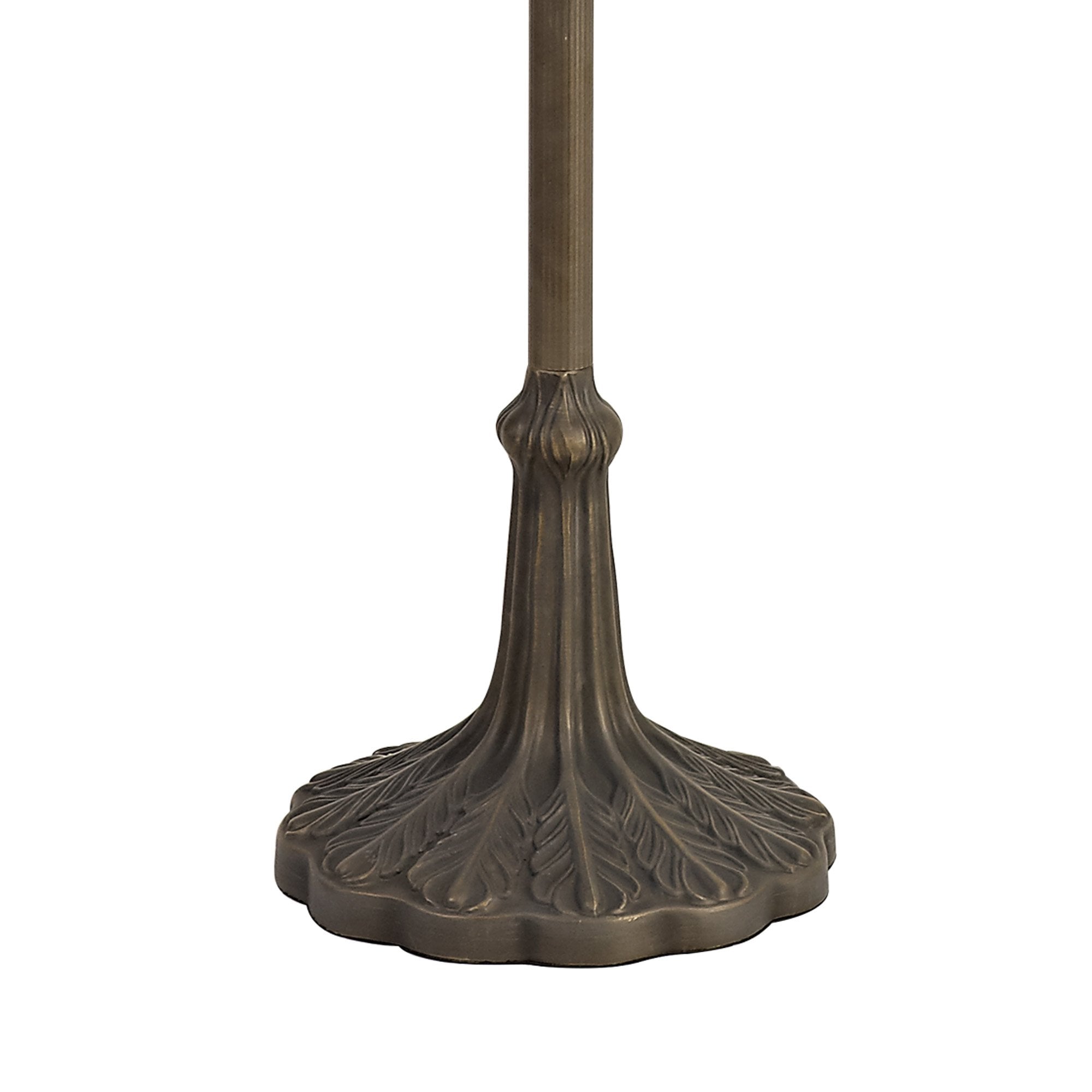NLK03249 Umbrian 2 Light Leaf Design Floor Lamp With 40cm Tiffany Shade Blue/Chrome/Crystal/Aged Antique Brass