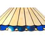 NLK03249 Umbrian 2 Light Leaf Design Floor Lamp With 40cm Tiffany Shade Blue/Chrome/Crystal/Aged Antique Brass