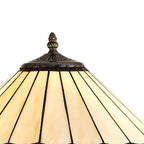 NLK03259 Umbrian 2 Light Stepped Design Floor Lamp With 40cm Tiffany Shade Blue/Chrome/Crystal/Aged Antique Brass