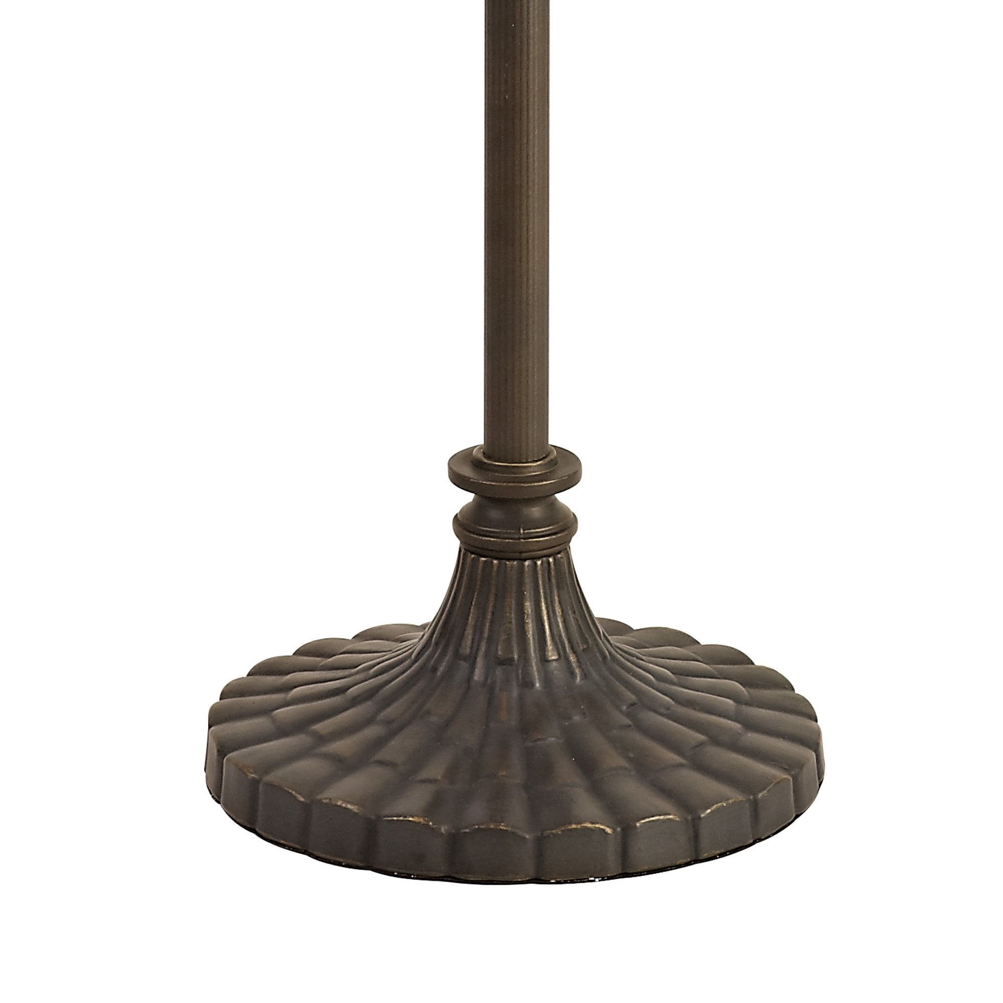 NLK03259 Umbrian 2 Light Stepped Design Floor Lamp With 40cm Tiffany Shade Blue/Chrome/Crystal/Aged Antique Brass