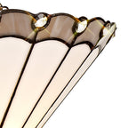 NLK03269 Umbrian 1 Light Up Lighter Pendant With 30cm Tiffany Shade Grey/Chrome/Crystal/Black
