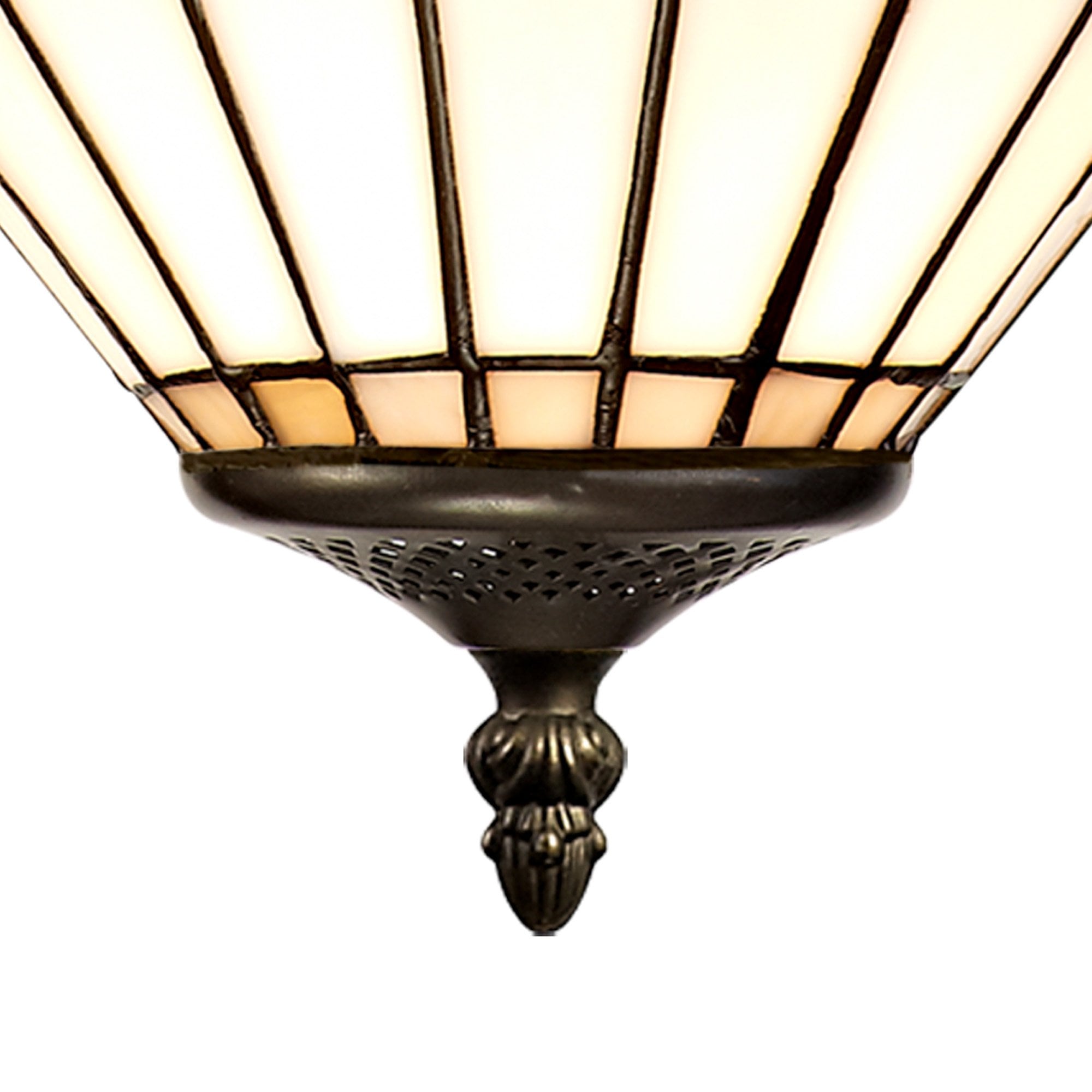 NLK03269 Umbrian 1 Light Up Lighter Pendant With 30cm Tiffany Shade Grey/Chrome/Crystal/Black