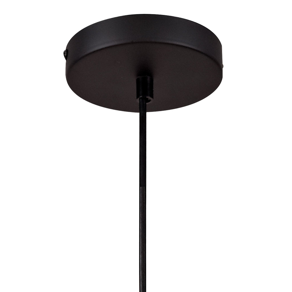 NLK03269 Umbrian 1 Light Up Lighter Pendant With 30cm Tiffany Shade Grey/Chrome/Crystal/Black