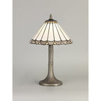 NLK03279 Umbrian 1 Light Tree Like Table Lamp With 30cm Tiffany Shade Grey/Chrome/Crystal/Aged Antique Brass