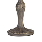 NLK03289 Umbrian 1 Light Curved Table Lamp With 30cm Tiffany Shade Grey/Chrome/Crystal/Aged Antique Brass