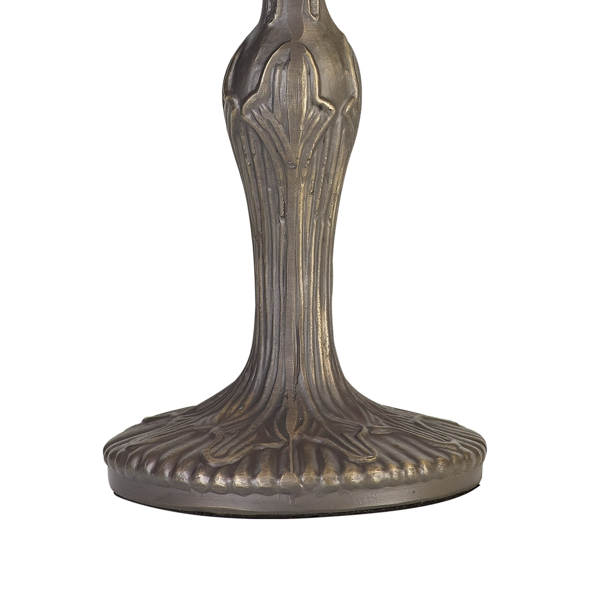 NLK03289 Umbrian 1 Light Curved Table Lamp With 30cm Tiffany Shade Grey/Chrome/Crystal/Aged Antique Brass