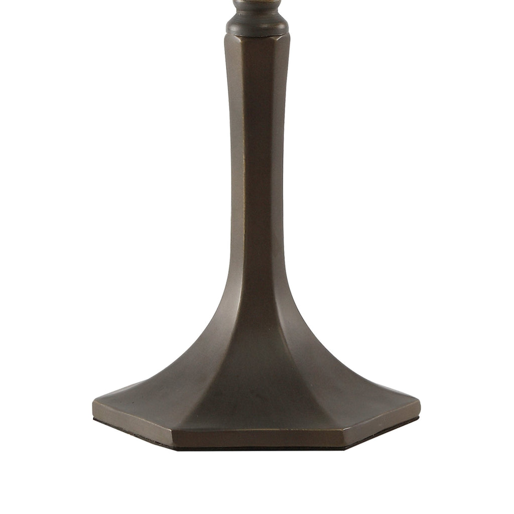 NLK03299 Umbrian 1 Light Octagonal Table Lamp With 30cm Tiffany Shade Grey/Chrome/Crystal/Aged Antique Brass