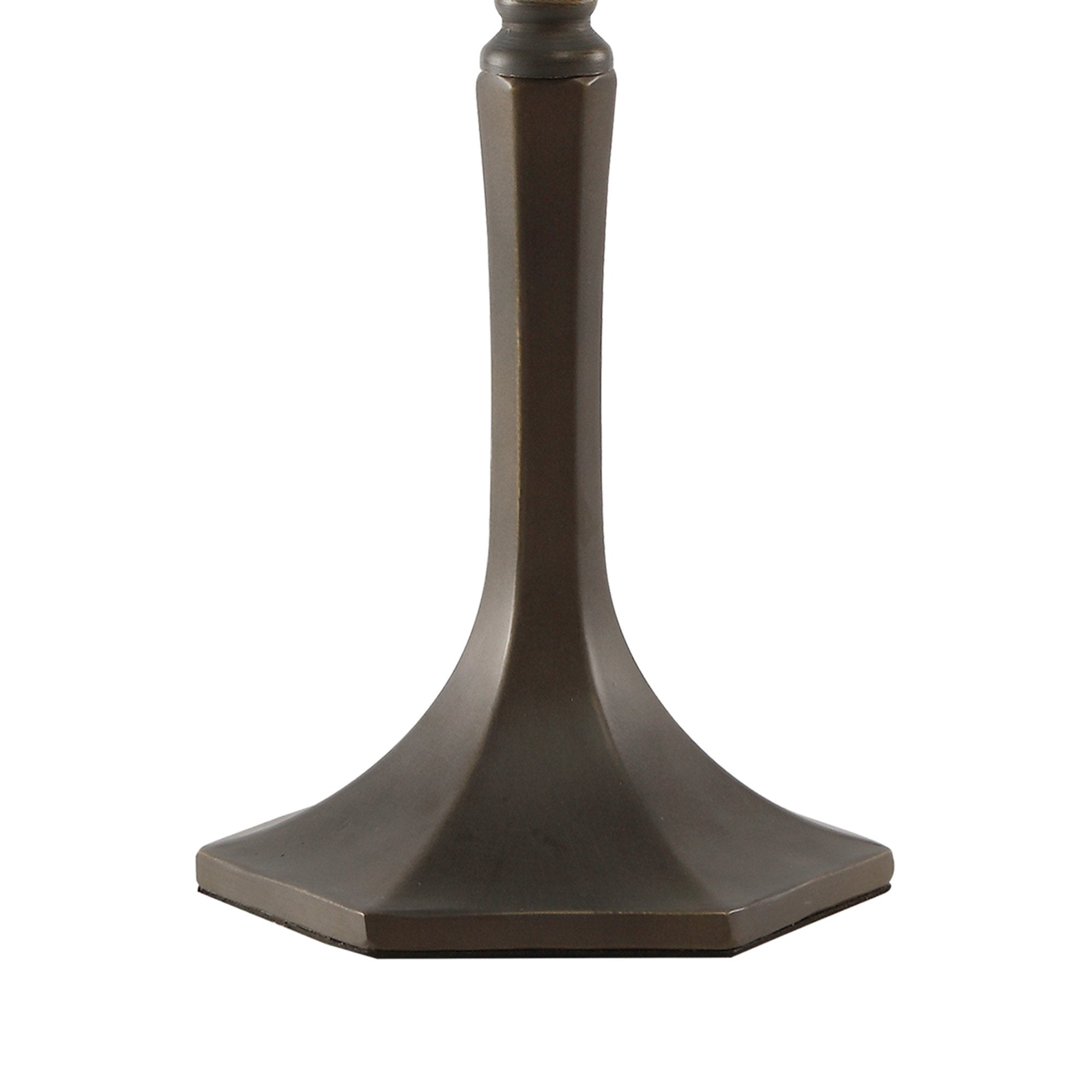 NLK03299 Umbrian 1 Light Octagonal Table Lamp With 30cm Tiffany Shade Grey/Chrome/Crystal/Aged Antique Brass