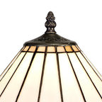 NLK03299 Umbrian 1 Light Octagonal Table Lamp With 30cm Tiffany Shade Grey/Chrome/Crystal/Aged Antique Brass