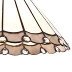 NLK03309 Umbrian 1 Light Down Lighter Pendant With 30cm Tiffany Shade Grey/Chrome/Crystal/Aged Antique Brass